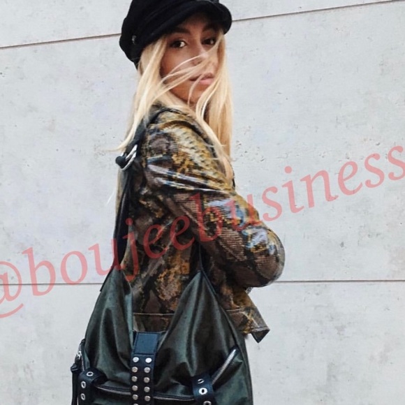 zara snake skin moto jacket NWT - Picture 7 of 9